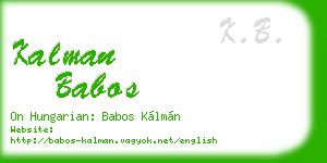 kalman babos business card